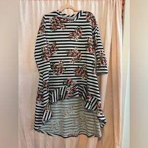 Floral and Stripes Tunic